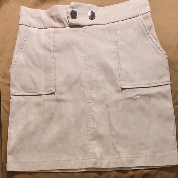 INC International Concepts Womens Suede Skirt Beige Sand Size S - Picture 1 of 7